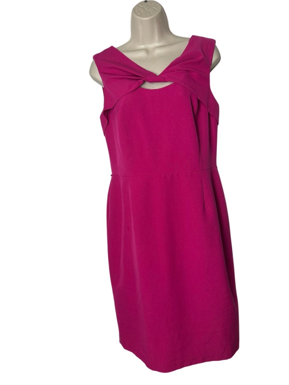 Jones New York Fuchsia Twist-Front Sheath Dress
